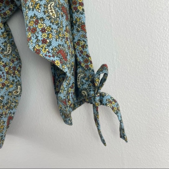 Doen O’Keefe Button Down Blouse Blue Tisbury Paisley Size M - Picture 7 of 9
